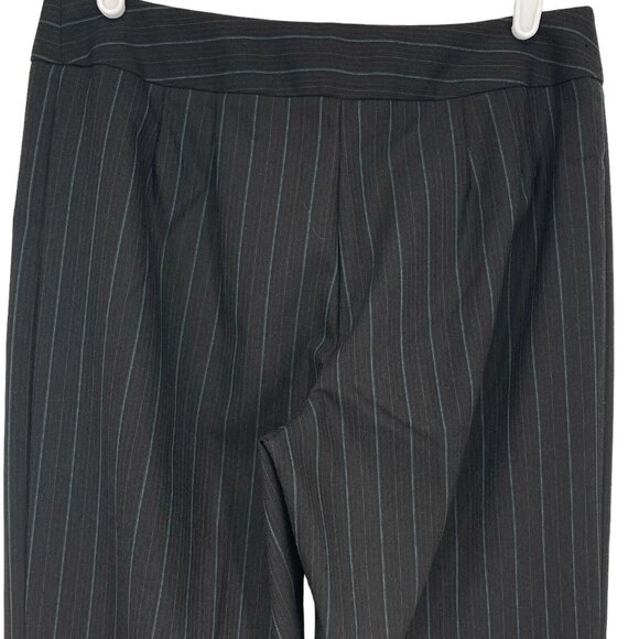 Chico's Women's Charcoal Striped Pants Size 0.5R US 6 Mid Rise Wide Leg Stretch - Picture 4 of 9